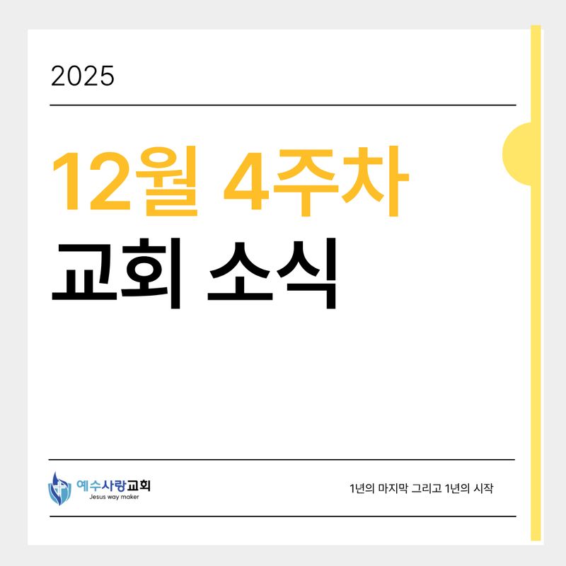12월 4주차 소식